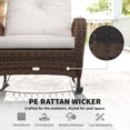 thumbnail image 4 of Outdoor Wicker Rattan Rocking Chair with Thick Cushions, Heavy-Duty Steel Frame Patio Rocker for Garden, Backyard, Porch or Conservatory, Light Mixed Brown, 29.5" W x 38.6" D x 35.8" H, 4 of 7