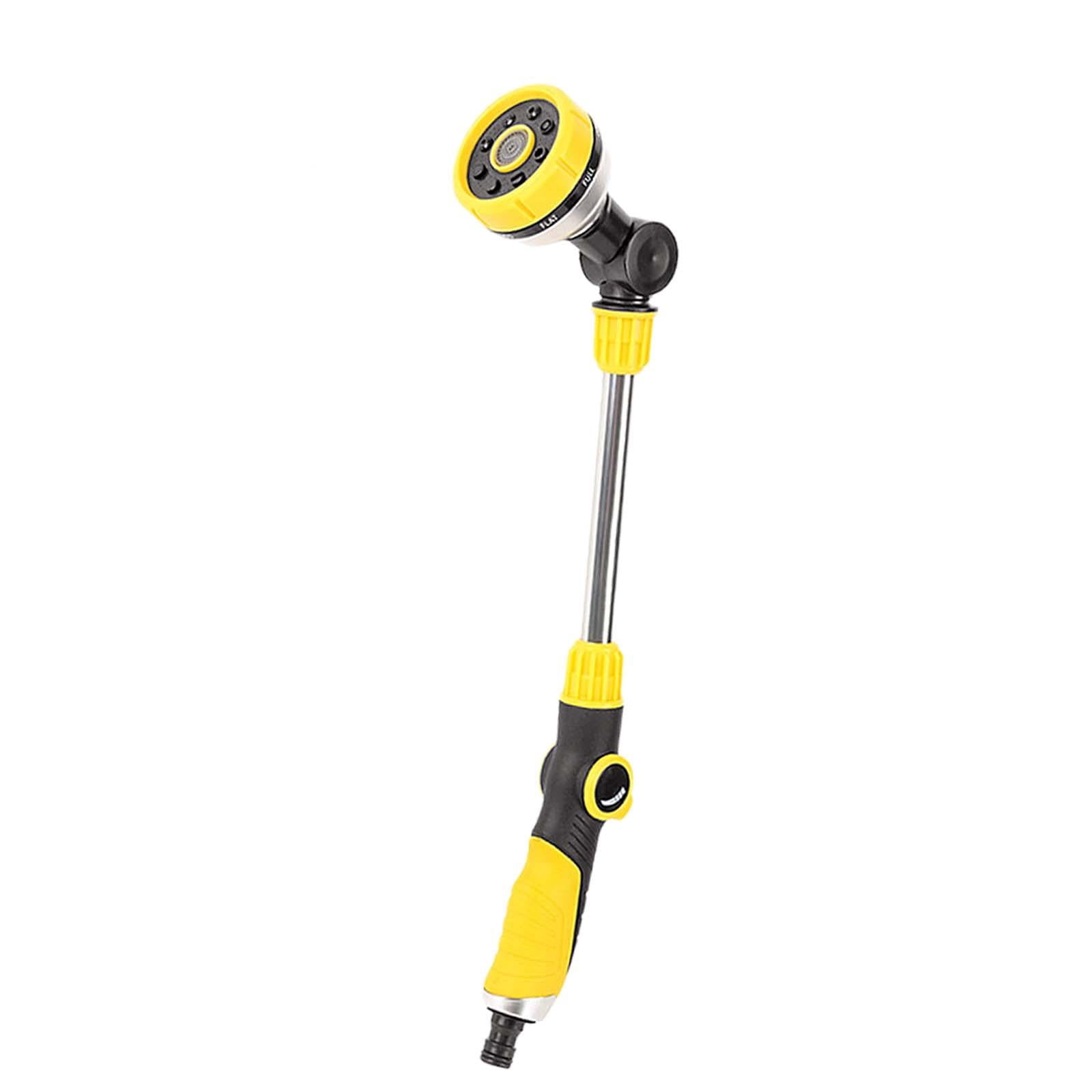 simhoa Long Hose Nozzle Sprayer 18.70'' Portable Plant Watering Rotating Head Hose for Shrubs Flower Bed Vegetables Porch yellow