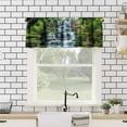 thumbnail image 2 of Green Forest Tree Valance Curtain Pine Coniferou Trees Forest Watercolor Style Rod Pocket Valance Window Treatments Short Curtains for Kitchen Farmhouse Decor 54x18inch, 2 of 6