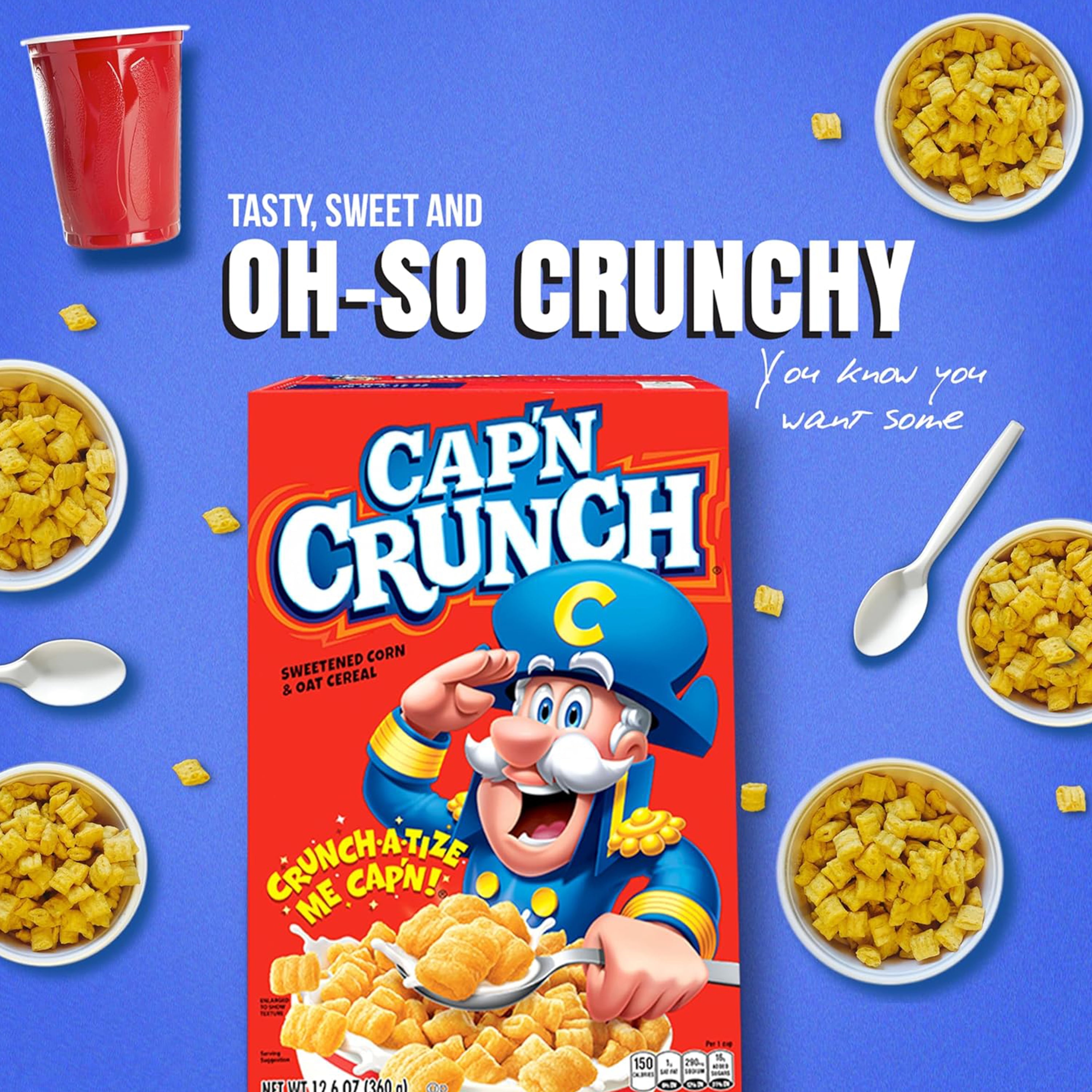 Cap'n Crunch Sweet Corn and Crunchy Oat Cereal, 3 Flavor Variety Pack, Large Size Boxes (4 Pack)