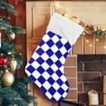 thumbnail image 5 of Coolnut 1 Pack Christmas Stockings 17.7 Inches Blue and White Checker Box Large Size Xmas Cable Stocking Gifts & Decorations for Family Holiday Xmas Party, 5 of 6