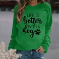 thumbnail image 2 of Women Crewneck Pullover Tops Life is Better with Dogs Sweatshirt Trendy Dog Paw Graphic Dog Mama Shirt Dog Lovers Gift, 2 of 4
