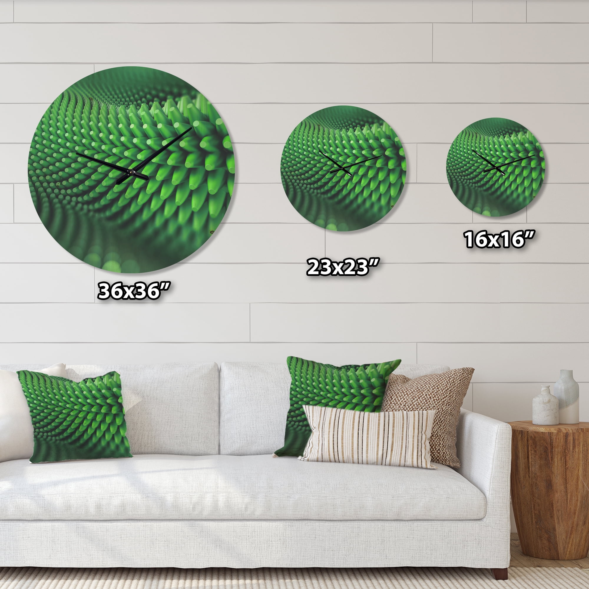 Designart 'Abstract 3D Spiny Shape' Modern Wood Wall Clock