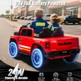 thumbnail image 5 of CASEMIOL 2-Seater 24V Kids Ride on Fire Car with Remote Control, Licensed RAM 1500 RHO Battery Powered Toys Car for Kids, Electric Ride on Car w/ 3-Point Seat Belts, Bluetooth Music, LED Lights, 5 of 9
