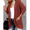thumbnail image 3 of Women's Long Sleeve Open Front Cardigan Sweaters Lightweight Soft Knit Drape Outerwear with Pockets, 3 of 5