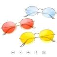 thumbnail image 3 of Round Jelly Sunglasses Transparent Ocean Vintage Sunglasses With Metal Frame Resin Lens And Universal Fit 52mm, 3 of 3
