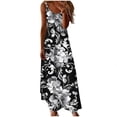 thumbnail image 3 of TaTaai Ladies Fashion Print Round Neck Spaghetti Strap Dress Elegant Flowy Soft Material Casual Daily Street Style Holiday Outfits Gift, 3 of 5
