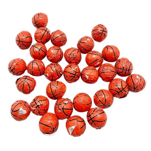 Chocolate Basketballs - 3 LB Resealable Stand Up Bulk Candy Bag (approx. 240 pieces) - Individually Wrapped Mini Chocolate Balls - Basketball Themed Novelty Candy