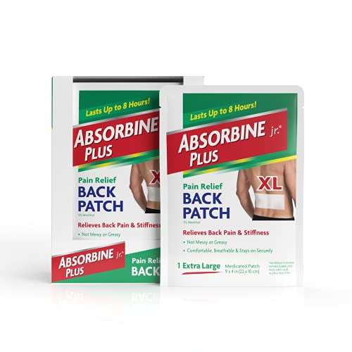Absorbine Jr. Pain Relief Back Patch with Menthol for Sore Muscles