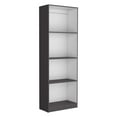 thumbnail image 3 of Bartow 3 Piece Living Room Set with Home Bookcase + 2 Home 4 Shelves Bookcase, Matt Gray / White, 3 of 6