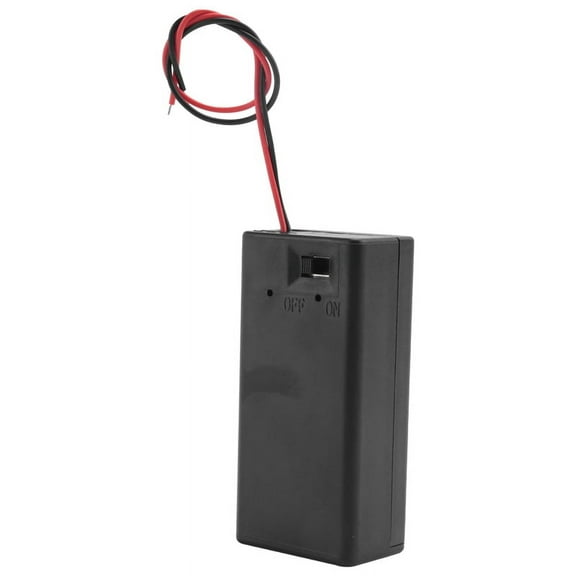 Black Plastic Storage Pair -9V Batteries Switch Battery Holder Case Box