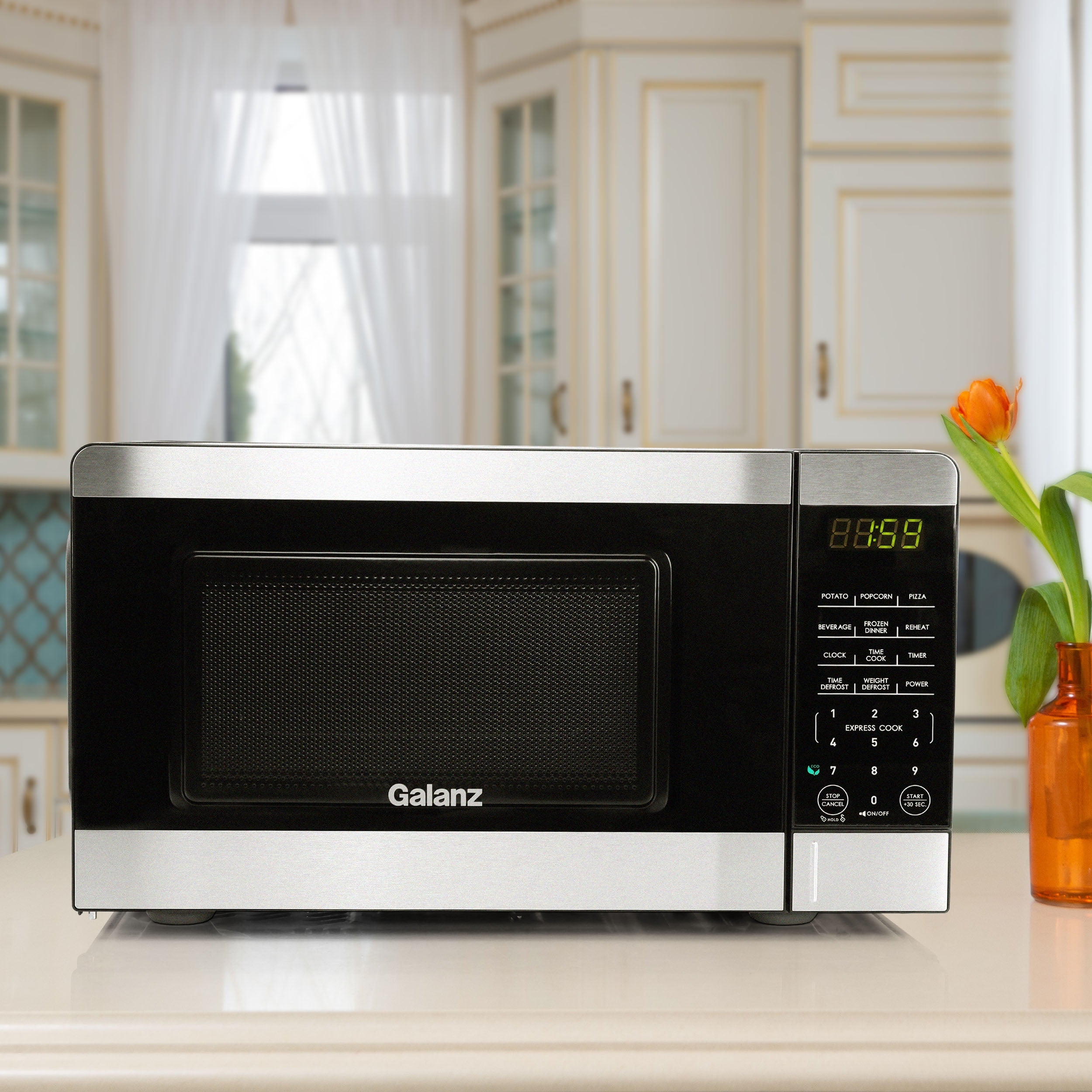 Galanz 0.7 Cu. Ft. 700 Watt Countertop Microwave Oven in Silver 