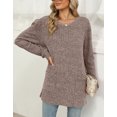 thumbnail image 4 of Womens Plus Size Tops Tunic Crewneck Long Sleeve Shirts Solid Blouse Casual Loose Fall Tops Alsol Lamesa, 4 of 6
