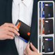 thumbnail image 1 of Clip de billetes cartera de cuero fina biplegable de cuero bloqueador RFID Ventana Portatarjetas minimalistas 12 ranuras para tarjetas Clip metálico Caja de regalo azul negra naranja, 1 of 6