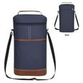 thumbnail image 3 of 2 Bottle Wine Bag Wine Carrier Tote Bag, Leakproof & Insulated Wine Cooler Bag Wine Bottle Gift Bag Navy Blue, 3 of 7