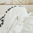 thumbnail image 6 of Move Over White Ruched Pom Poms Duvet Cover Set  100% Washed Microfiber Black Pom Poms Pattern  Bedding Sets Twin, 6 of 8