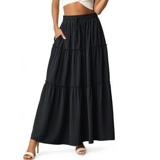 Luxalzxs Women's Casual Plaid Mermaid Maxi Skirt A Line Irregular