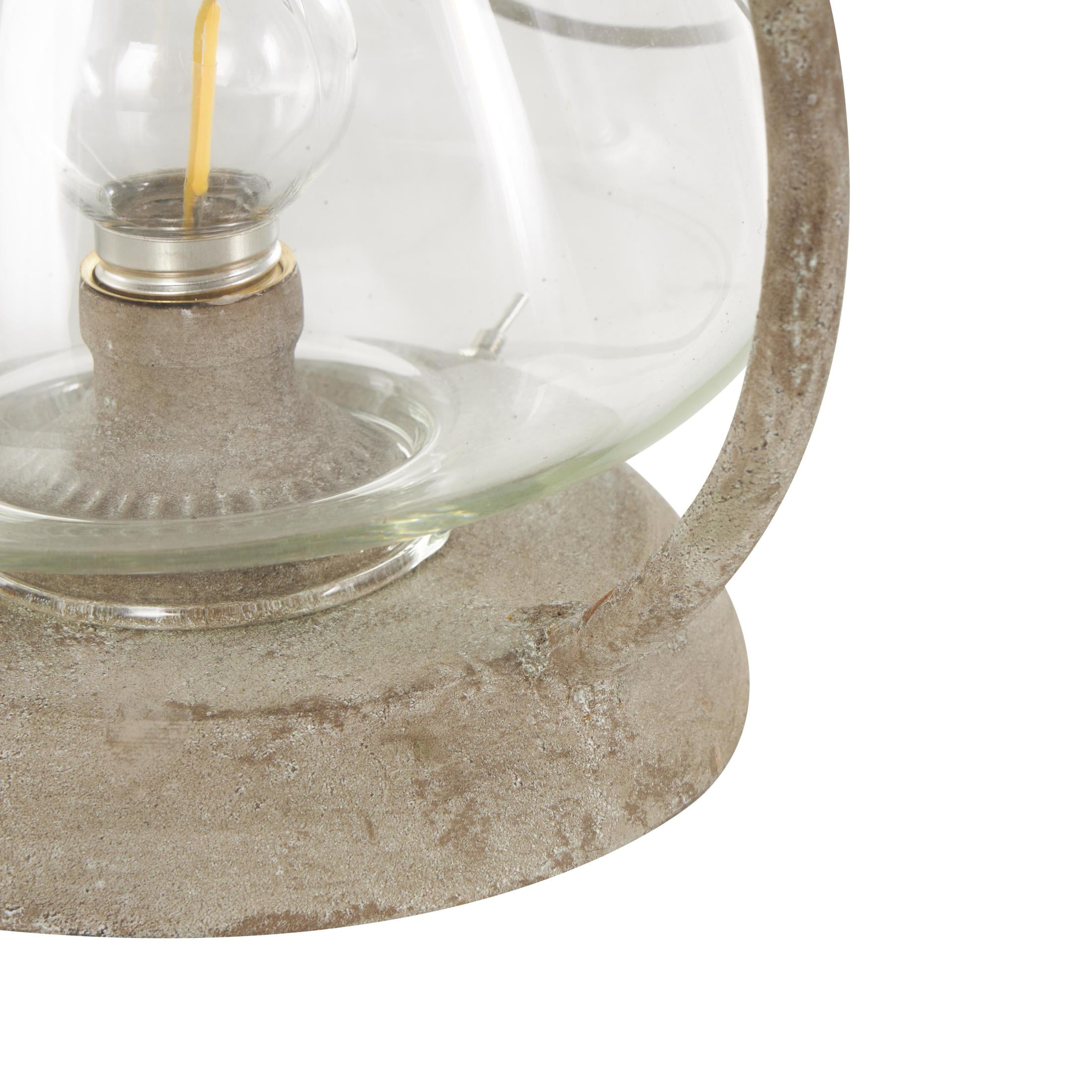 DecMode Bronze Metal Scroll Decorative Candle Lantern with Arched Handle
