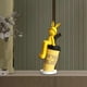 thumbnail image 2 of Escultura de animales, estatua de animales, artesanías de resina modernas, figura de animales, adorno de animales para la mesa del dormitorio, sala de Conejo amarillo, 2 of 8