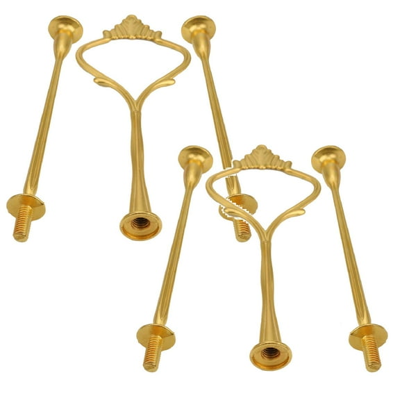 Binkne Crown Gold 3-Tier Cupcake and Dessert Stand (Set of 2) - Elegant Tiered Plate Stand with Handle for Wedding, Birthday Party, Afternoon Tea Display