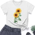 thumbnail image 5 of Womens T-shirts Short Sleeve Round Neck Floral Print T-shirt Multicolor XXL, 5 of 5
