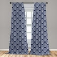 thumbnail image 5 of Ambesonne Navy Blue Curtains, Floral Antique Damask, Pair of 28"x63", Dark Blue White, 5 of 5