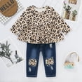 thumbnail image 2 of Toddler Girls Clothes 2T Infant Girl Outfit Baby 3T Fall Winter Cute Floral Shirt Tops Denim Ripped Jeans Long Pant Set Gift 2PC Stuff, 2 of 8