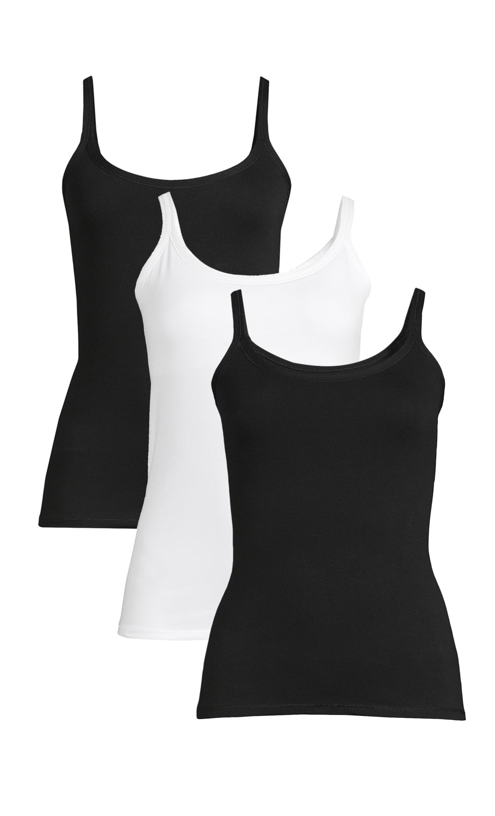 Cami With Built in Shelf Bra Adjustable Straps Layering Basic Tank Tops 3 Pack