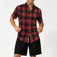 thumbnail image 7 of Saving TASICA Mens Plaid Short Sleeve Shirts Button Down Tops Stand Collar Wrinkle Free Blouses Soft Breathable Summer Lightweight Fashion Shirt Quick Dry, 7 of 7