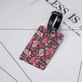 thumbnail image 5 of Luggage Tags for Suitcases, Red Gray Black Paisley Leather Bag Luggage Tags ID Label Tags Privacy Protection Travel Bag Labels, 5 of 6
