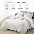 thumbnail image 3 of Moonlight Bedding Classic Collection Soft Touch Contemporary 2-Piece White Floral Quilt Set, Twin, 3 of 9