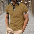 thumbnail image 2 of WRKEKC Mens Pullover Shirts Collared Button Down Plaid Printed Short Sleeve Top for Men Trendy Casual Outings and Office Looks, 2 of 5