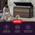 thumbnail image 6 of Keter Signature 100 Gallon Durable Resin Outdoor Deck Box Storage Organization, Walnut, 6 of 12