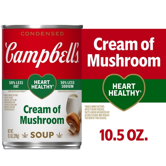Campbell's Condensed Heart Healthy Cream of Mushroom Soup, 10.5 oz Can