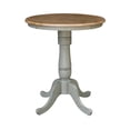 thumbnail image 3 of 30'' Round Solid Wood Counter Height Pedestal Dining Table with 2 Cross Back Counter Height Stools in Distressed Hickory/Stone, 3 of 5
