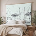 thumbnail image 3 of Mushroom Large Tapestry for Bedroom Wall Hanging Tapestry,Black Lines Botanical Butterfly Spring Floral Ceiling Backdrop Tapestries Poster Blanket Wall Decor for Teens Room Living Room 100" x 59", 3 of 8