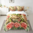thumbnail image 2 of Green Frog Bed in a Bag King Size Comforter Set 7 Pieces,Red Rose Bedding Sets Romantic Flowers Fitted Sheet,Cute Wild Animal Sheet Set with Comforter, 2 of 6
