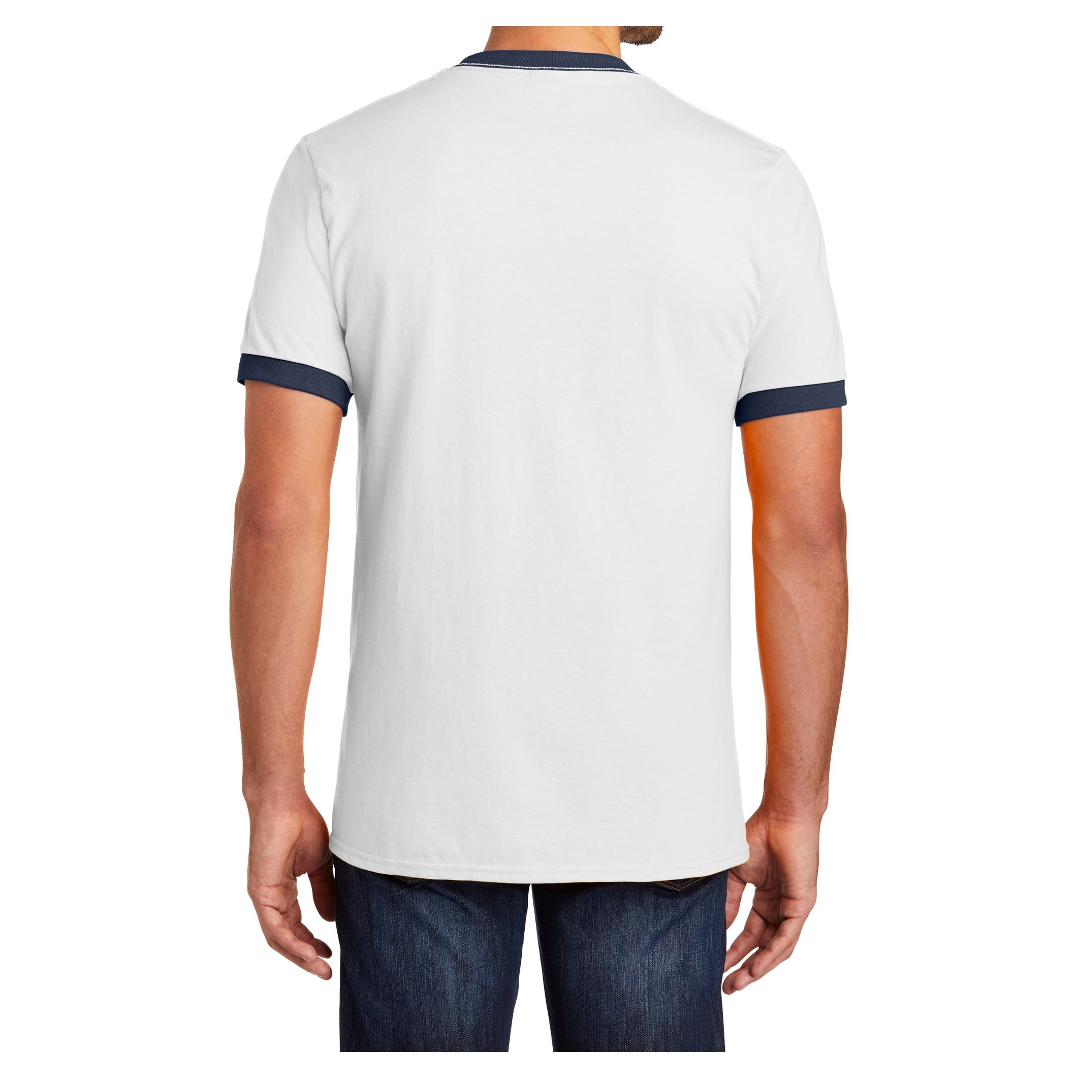 MMA Number12 Trim Tee White × Navy Mサイズ Mens Short Sleeve Core Cotton Soft Classic Ringer Tee White/Navy
