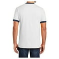 thumbnail image 2 of Mens Short Sleeve Core Cotton Soft Classic Ringer Tee White/Navy Large, 2 of 6