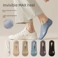 thumbnail image 4 of Calcetines de barco para hombre, de verano, finos, de seda helada, invisibles, de algodón puro, transpirables, absorbentes del sudor, con tacón anticaída, de malla poco profunda para hombre, 4 of 6