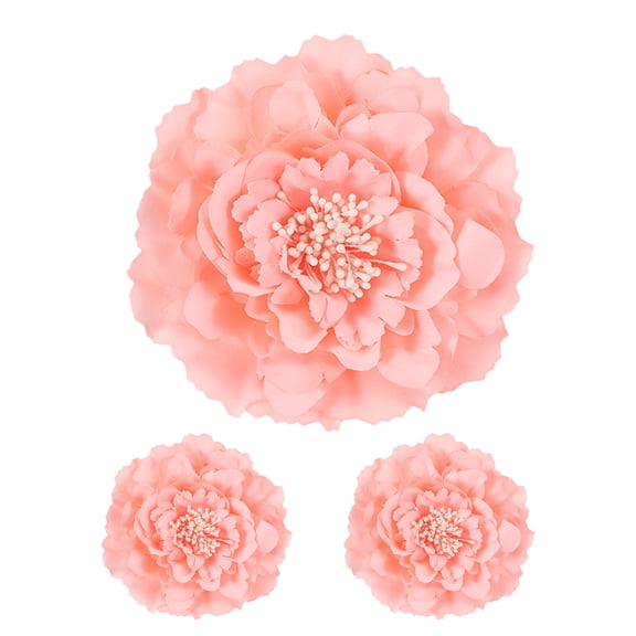 Uxcell 3 Pcs Peony Flowers Hair Clip, 4.7 Inch Artificial Fabric Head Flower for Women Hair Pins Corsage DIY Crafts Clothing Wedding Birthday Party, Pink