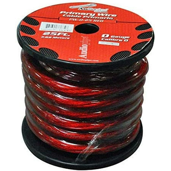 Audiopipe Power Wire 0ga. 25' Red PW025RD