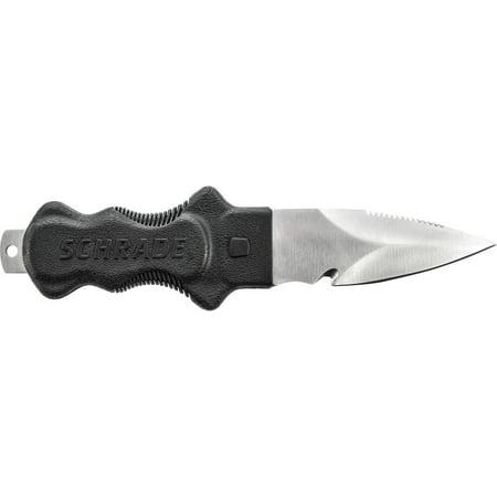 Schrade Water Rat Dive Knife, Partially Serrated Blunt Spear Point Fixed Blade TPE Handle