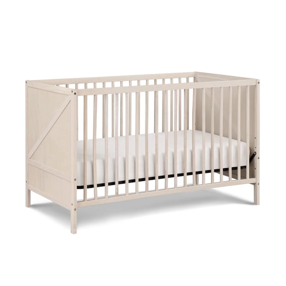 Suite Bebe Pixie Zen 3-in-1 Convertible Baby Wooden Crib With Round Spindles, in Washed Natural