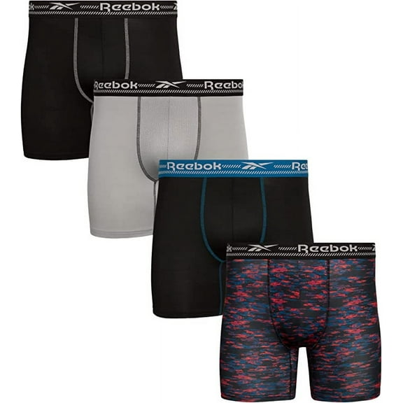 Reebok Men's 4 Pack Performance Boxer Brief (Core)