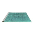 thumbnail image 2 of Ahgly Company Machine Washable Indoor Square Persian Turquoise Blue Bohemian Area Rugs, 4' Square, 2 of 4
