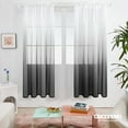 thumbnail image 2 of Deconovo Ombre Sheer Curtains (52x72 inch, 2 Panels) Rod Pocket Gradient Linen Sheer Voile Curtains Black, 2 of 5