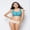Blue, variant on Women's Zip Front Post-Surgery Bra Wireless Sports Bras Padded Strappy Medium Support Yoga Exercise Athletic Bras S-L