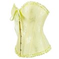 thumbnail image 3 of XUNKUSGA Corset Tops for Women Renaissance Lace Up Trim Corset Top Victorian Floral Steel Boned Corset Bustier Push Up Body Shaper Tummy Control XS-2XL Yellow, 3 of 8