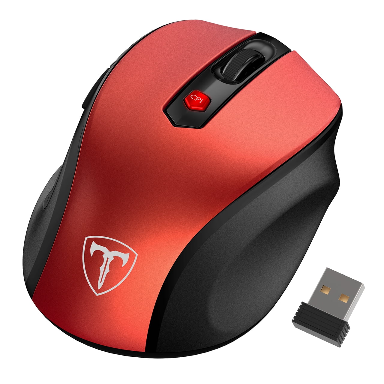 VicTsing Wireless Mouse, USB Cordless Computer Mouse W/800-2400 DPI, Ergo Grips, Months Battery, Auto-sleep Mode, Portable Gaming Mouse for PC Mac Chromebook Red - Walmart.com